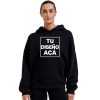 Buzos Oversize Personalizados color negro frente mujer